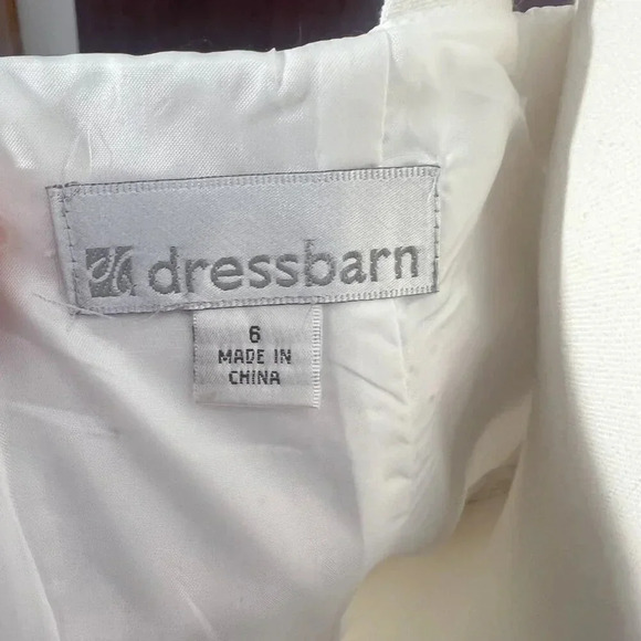 Dress Barn White Linen Dress Eyelet Floral Embroidery With Cardigan Size 6 - Picture 9 of 11